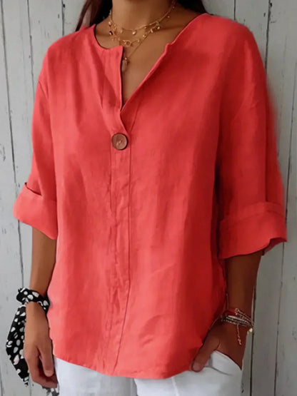 Blusa María™ - Blusa informal con cuello en V