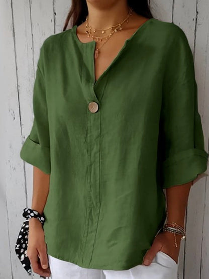Blusa María™ - Blusa informal con cuello en V