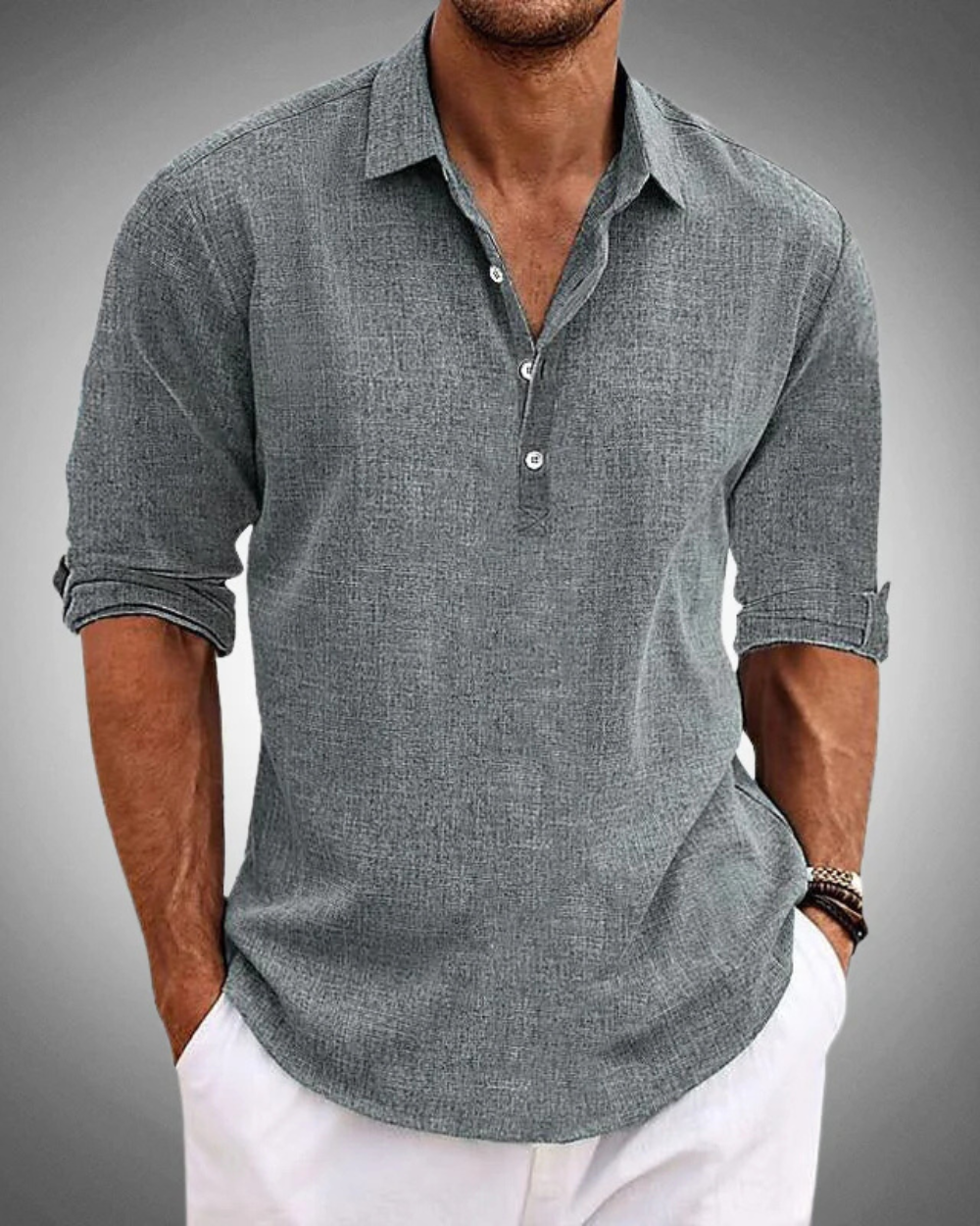 García Camisa Clásica de Algodón