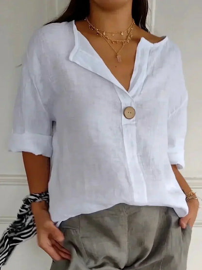 Blusa María™ - Blusa informal con cuello en V